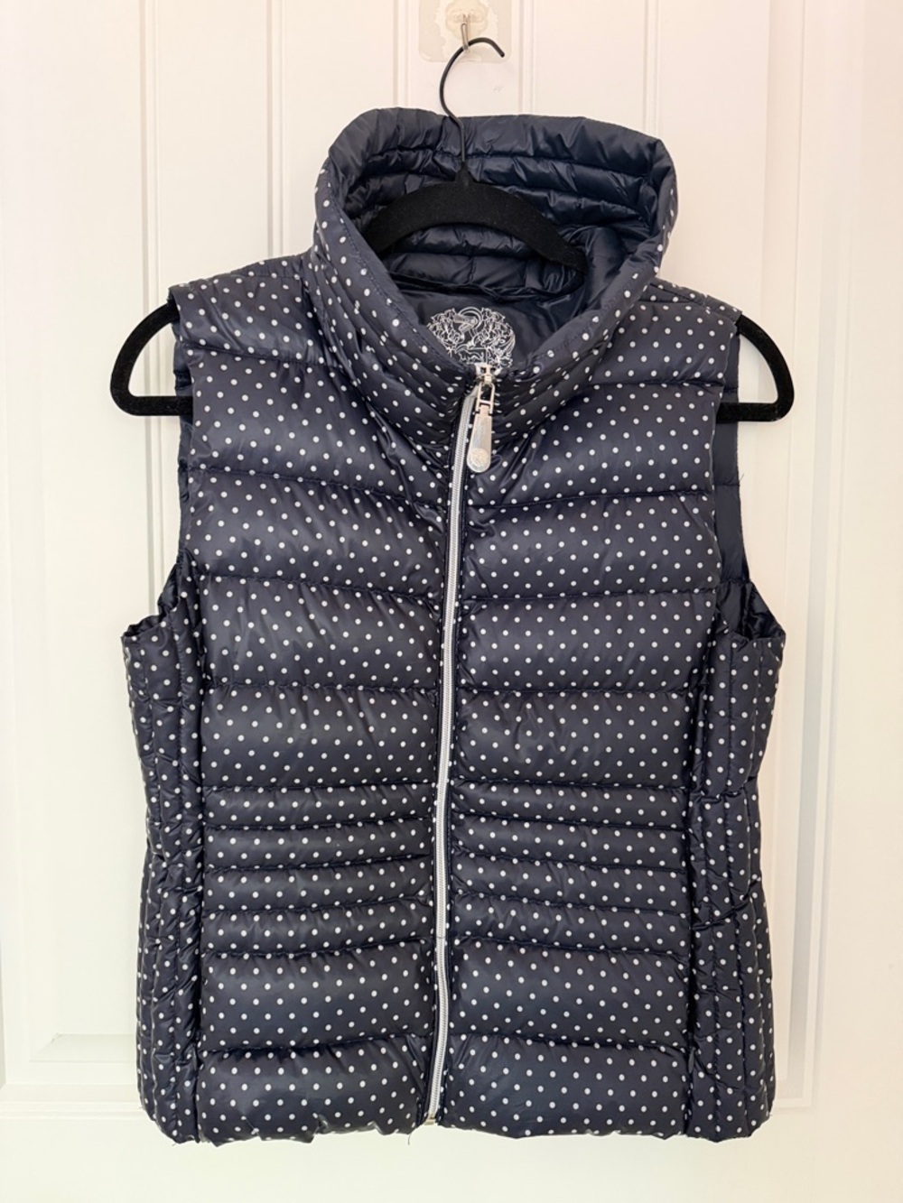 Vince Camuto Black Quilted Jacket with Cream Logo